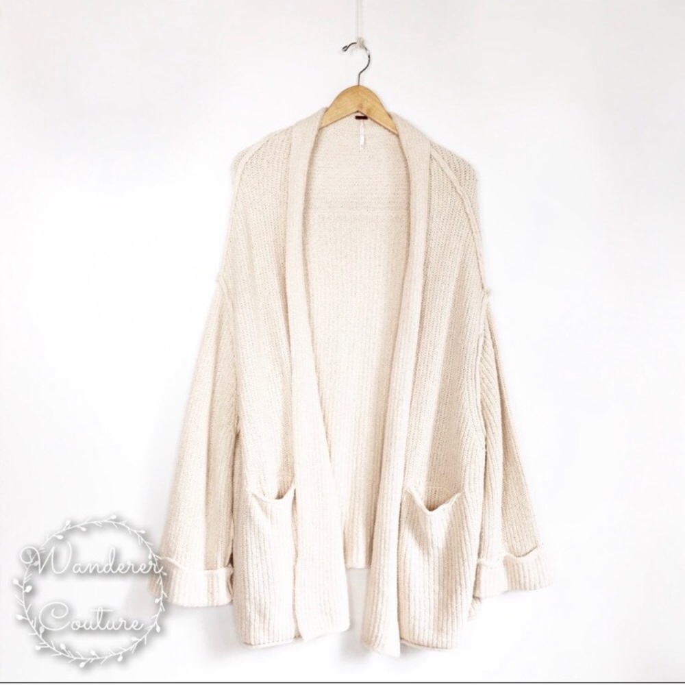 Free People Oversized Low Tide Open Cardigan